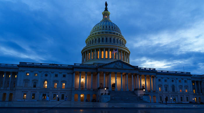 May 24, 2022; Washington D.C., United States; Flags fly at half staff at the U.S. Capitol building in Washington DC on May 24, 2022, following a mass shooting at a Texas elementary school on May 24. At least 15 people were killed when a gunman walked into Robb Elementary School in Uvalde, Texas on May 24, 2022.